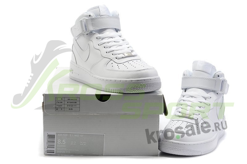  Nike Air Force 1 Mid All White