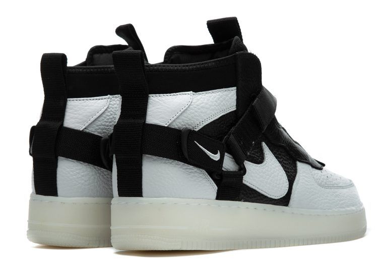 Nike Air Force 1 Utility Mid, белый с черным, кожа, мужские