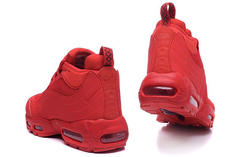 Nike Air Max 95 Sneakerboot, красные, кожа, мужские