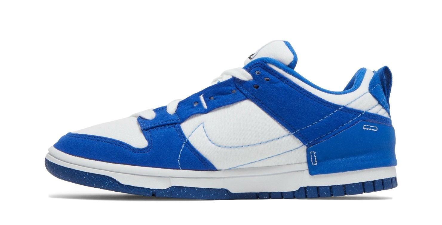 Nike Dunk Low Disrupt 2, синие с белым, нубук, текстиль, мужские