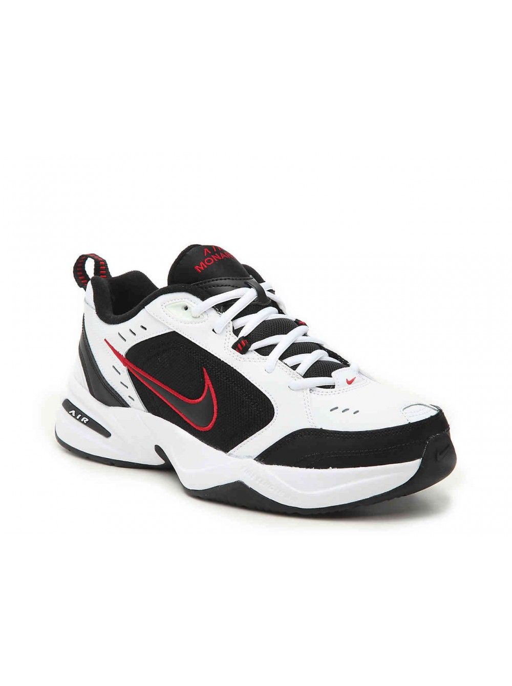 Nike Air Monarch, черный с белым, кожа, мужские, женские