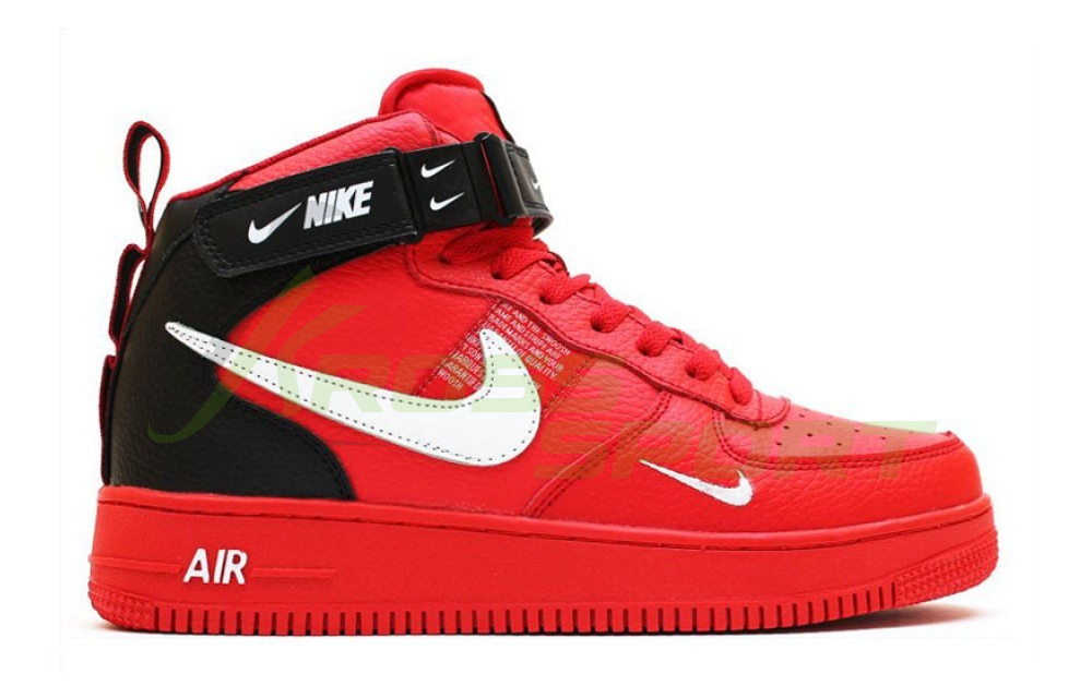 Nike Air Force 1 '07 LV8 Mid Utility с мехом Red/Black