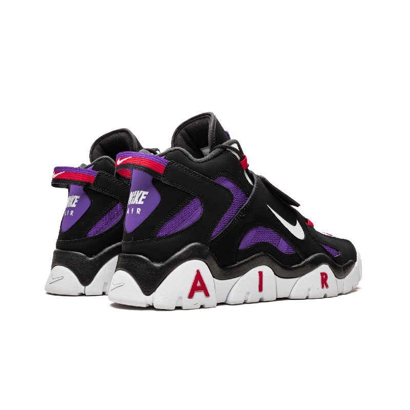 Nike Air Barrage Mid QS, черный, белый, фиолетовый, нубук, кожа, мужские
