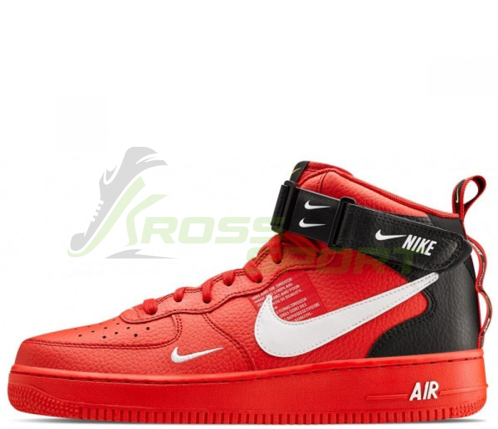 Nike Air Force 1 '07 LV8 Mid Utility с мехом Red/Black